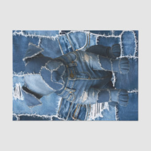 Dog Patchwork Art Denim Tissue Paper
