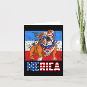 Dog Patriotic Usa 4th Of July American Flag Merica Card