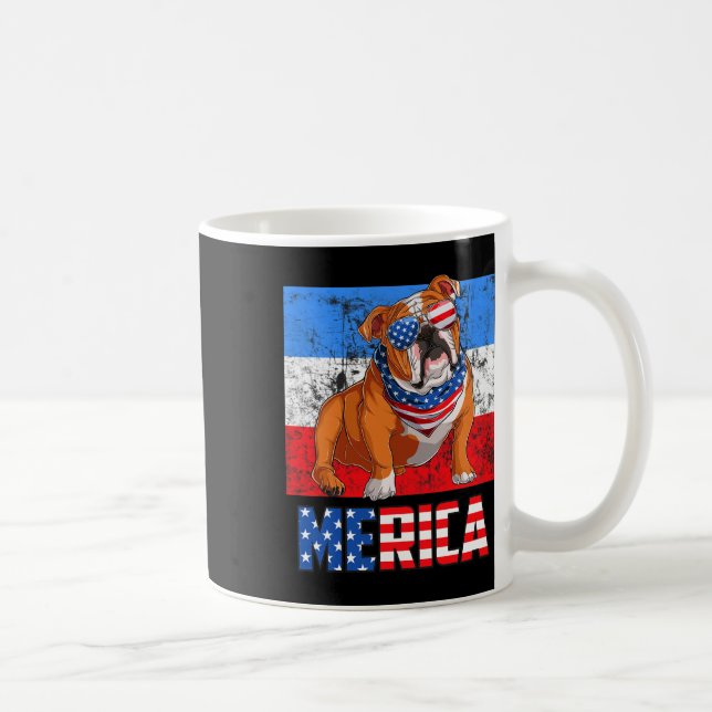 Dog Patriotic Usa 4th Of July American Flag Merica Coffee Mug (Right)