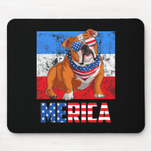 Dog Patriotic Usa 4th Of July American Flag Merica Mouse Mat