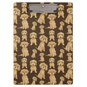 Dog Pattern Brown labradoodle goldendoodle Clipboard