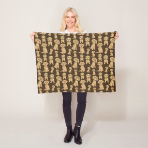 Dog Pattern Brown labradoodle goldendoodle Cute Fleece Blanket
