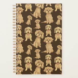 Dog Pattern Brown labradoodle goldendoodle Cute Planner