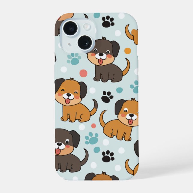 Dog pattern  iPhone 15 case (Back)