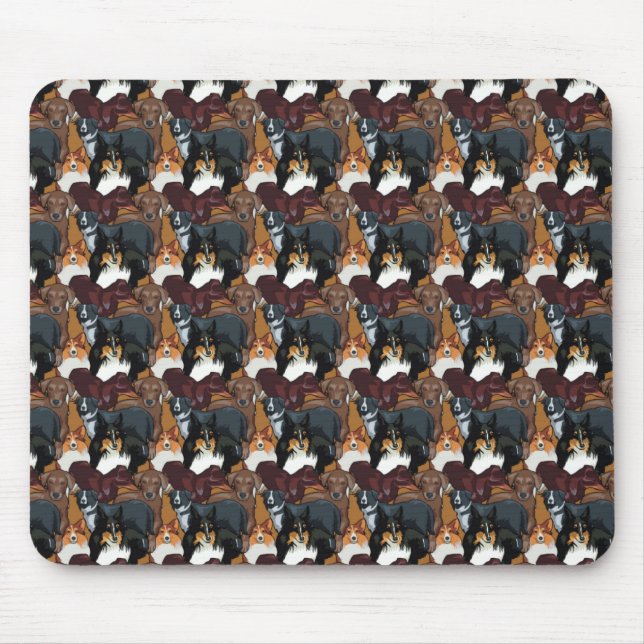 Dog Pattern Mouse Mat (Front)