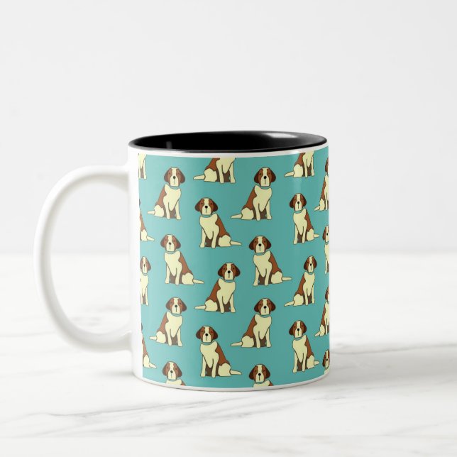 dog pattern Two-Tone coffee mug (Left)
