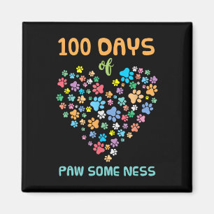 Dog Paw 100 Days Of School Animal Paw some ness  Magnet