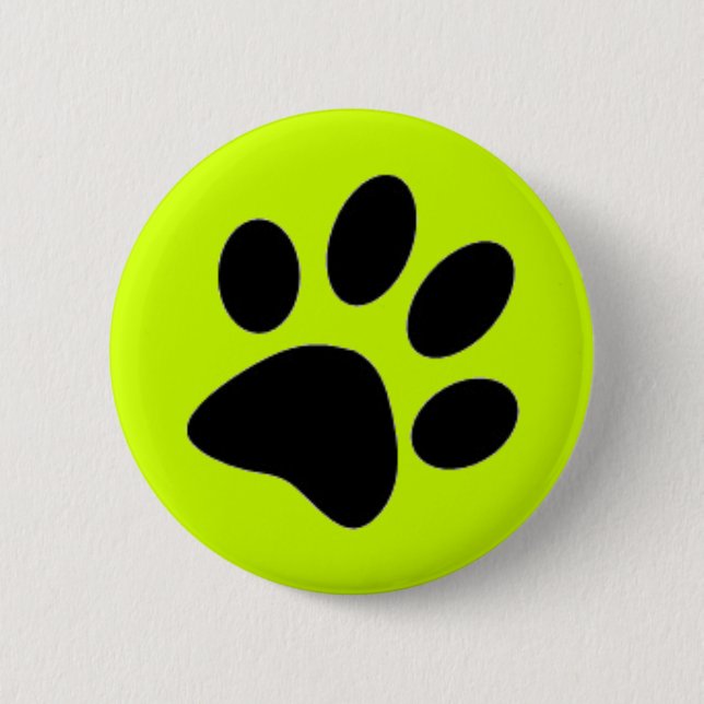 dog paw 6 cm round badge (Front)