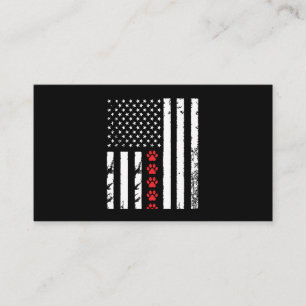 Dog Paw American Flag Business Card