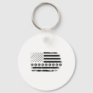 Dog Paw American Flag Dog Lover 4th Of July Dog Pa Key Ring