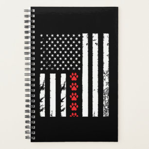 Dog Paw American Flag Planner