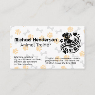 Dog Paw and Doggie Bone Patterns   Pet Store Business Card