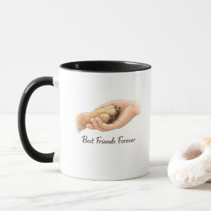 Dog Paw and Hand Mug – Best Friends Forever Dog Lo