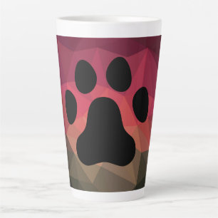 Dog paw, animal footprint, cat foot latte mug