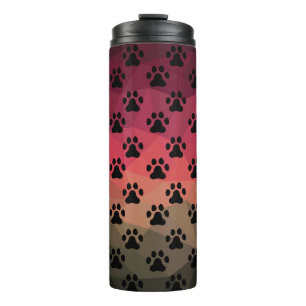 Dog paw, animal footprint, cat foot thermal tumbler