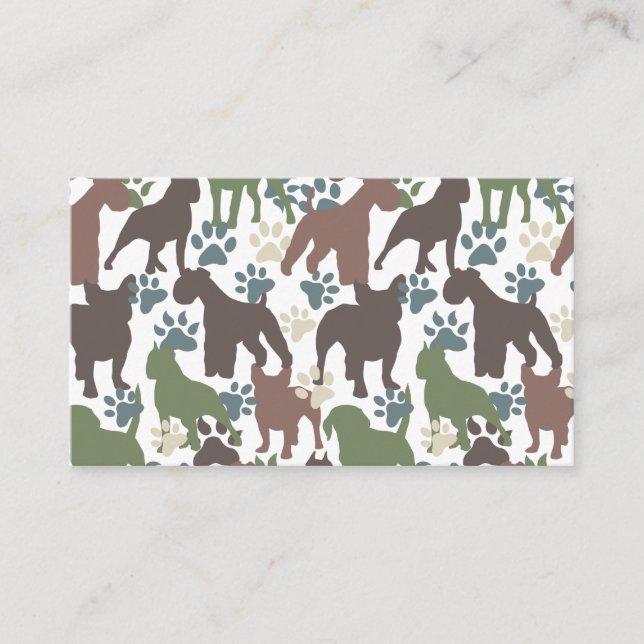 Dog Paw Animal Print Camouflage Camo Pattern Business Card (Front)