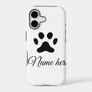 Dog paw black pet add name text animal paw photo