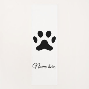 Dog paw black pet add name text animal paw photo yoga mat