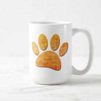 Dog Paw Burlap Aged Print