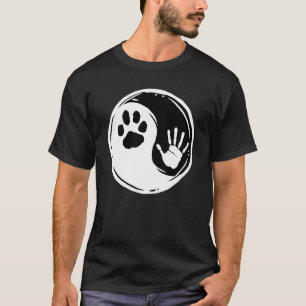 Dog Paw Cat Paw Print Hand Yin Yang Pawprint Hand  T-Shirt
