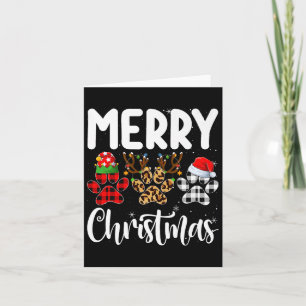 Dog Paw Christmas Elf Reindeer Santa Puppy Dog Lov Card