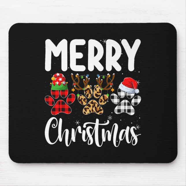 Dog Paw Christmas Elf Reindeer Santa Puppy Dog Lov Mouse Mat (Front)