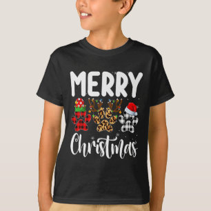 Dog Paw Christmas Elf Reindeer Santa Puppy Dog Lov T-Shirt