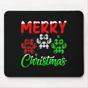 Dog Paw Christmas Pajamas Puppy Dog Lover Xmas Tan Mouse Mat