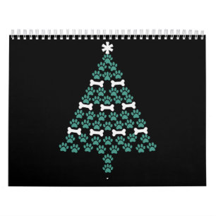 Dog Paw Christmas Tree Cute Xmas Gift Puppy Lover Calendar