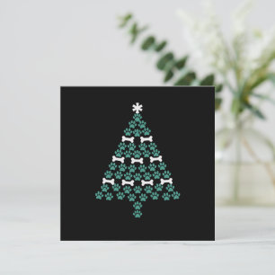 Dog Paw Christmas Tree Cute Xmas Gift Puppy Lover Holiday Card