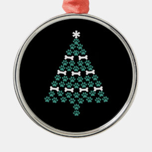 Dog Paw Christmas Tree Cute Xmas Gift Puppy Lover Metal Tree Decoration