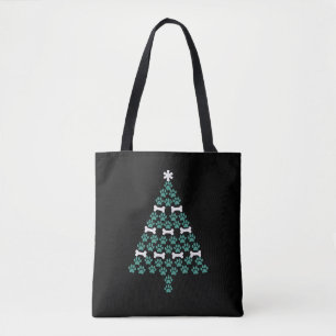 Dog Paw Christmas Tree Cute Xmas Gift Puppy Lover Tote Bag