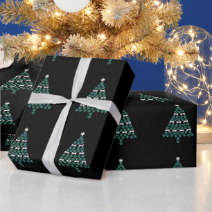Dog Paw Christmas Tree Cute Xmas Gift Puppy Lover Wrapping Paper