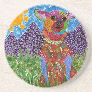 Dog Paw Coaster in Blue