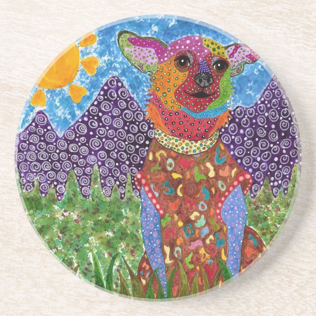 Dog Paw Coaster in Blue (Front)