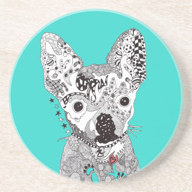 Dog Paw Coaster in Blue (Front)