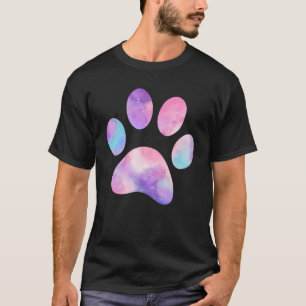 Dog Paw colorful Print Love Pet Tie Die Cat Paw Do T-Shirt