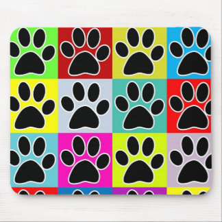 dog paw coloured mouse mat