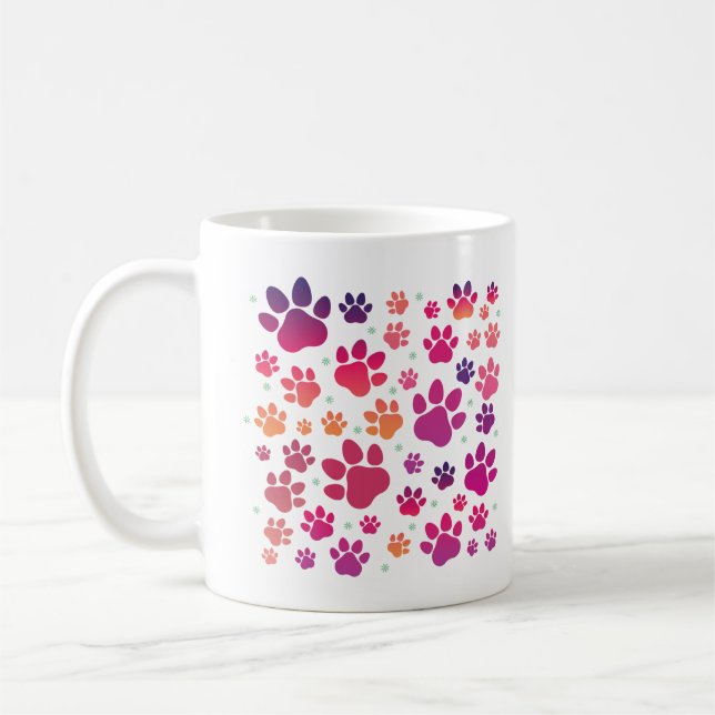 Dog Paw colourful Coffee Mug (Left)
