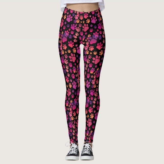Dog Paw colourful Leggings (Front)