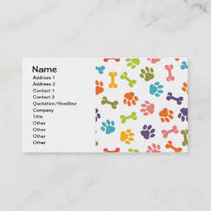 Dog Paw Cool Cute Girly Animal Fashion Pattern Business Card