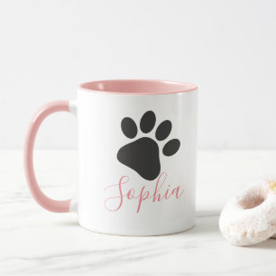 Dog Paw Custom Name Dog Lover Personalised Mug