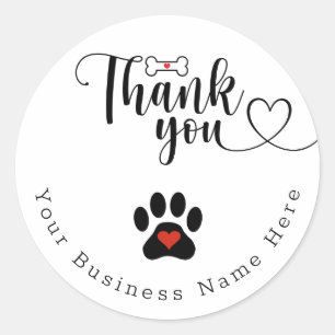 Dog Paw Custom Thank You Stickers