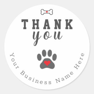 Dog Paw Custom Thank You Stickers