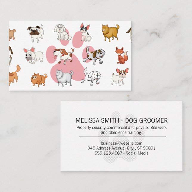 Dog Paw | Cute dogs Business Card (Front/Back)