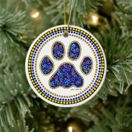 Dog Paw Design Ceramic Tree Decoration