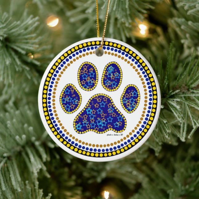 Dog Paw Design Ceramic Tree Decoration (Tree)