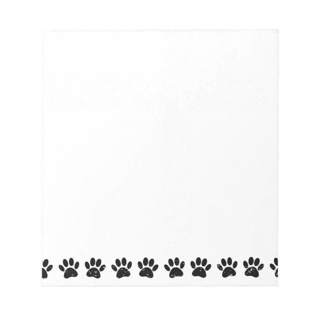 Dog Paw Distressed Pattern Notepad (Front)