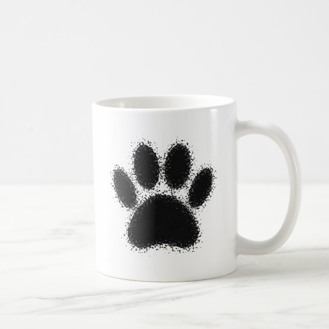 Dog Paw Drawing Coffee Mug (Right)
