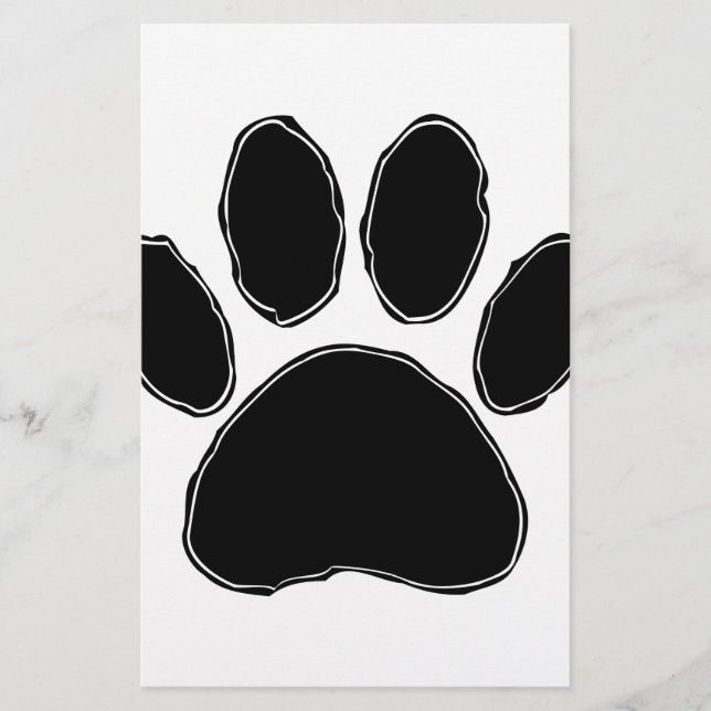 Dog Paw Drawing In Black (Front)